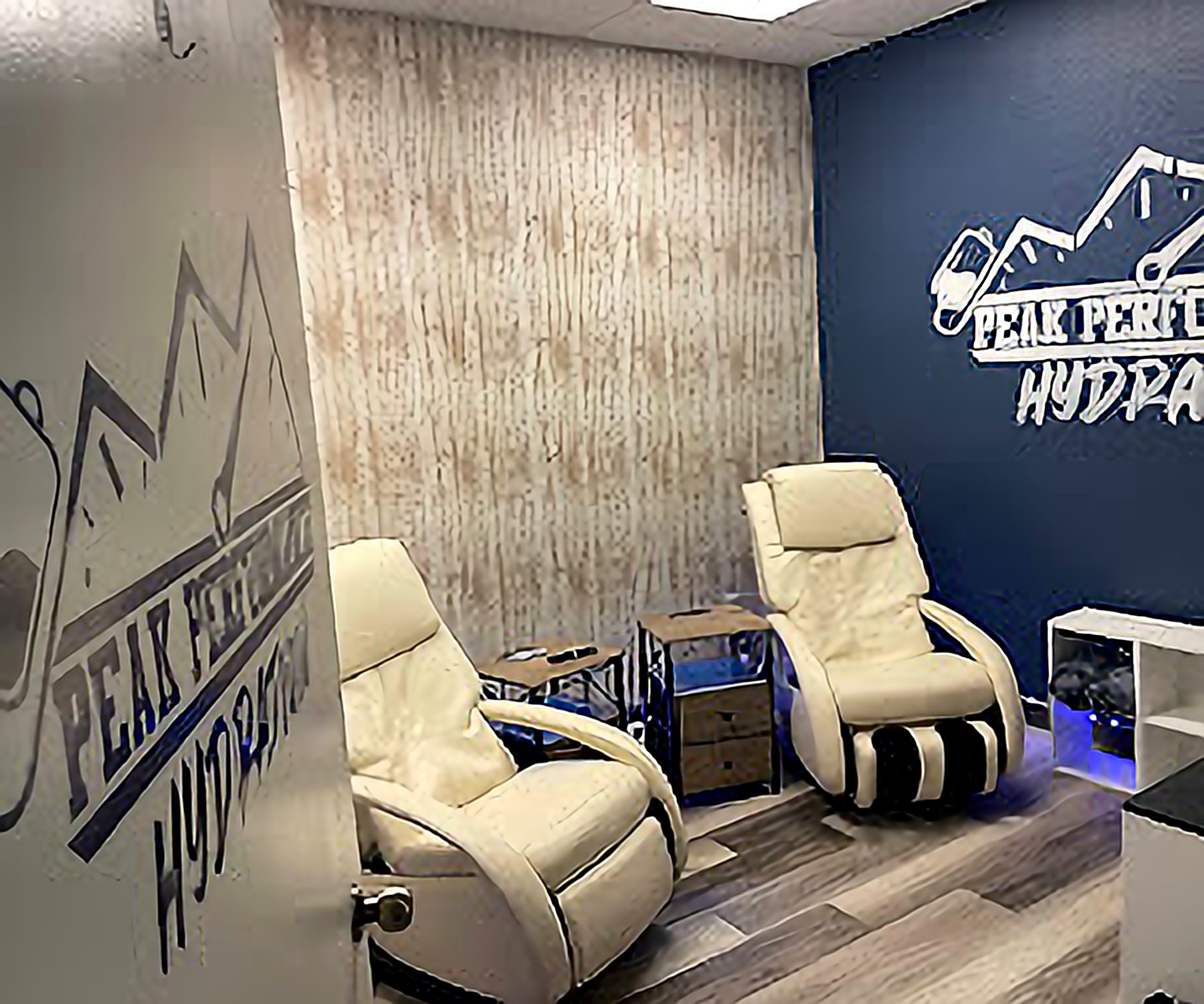 Two treatment chairs, clean and prepared, in the treatment room